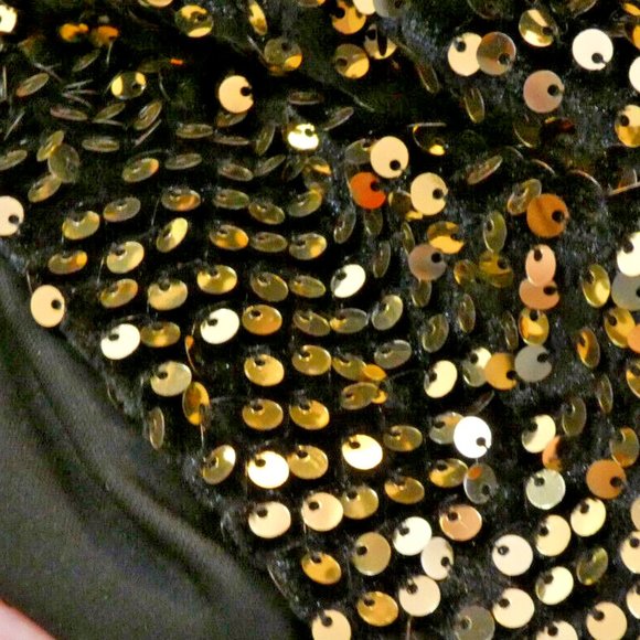 Tu Gold Sequins Blouse Women Size 8 Party Top Cocktail Dinner Dance Date Night - Picture 8 of 13
